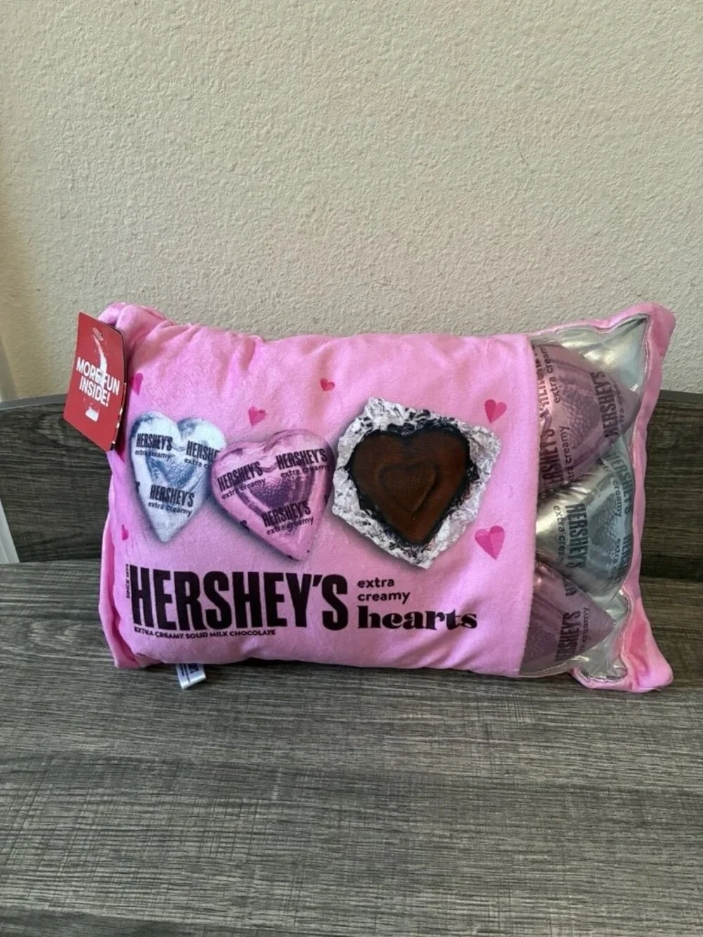 Iscream Hershey's Extra Creamy Heart Plush Pillow Set Pink For Kids Ages 3+